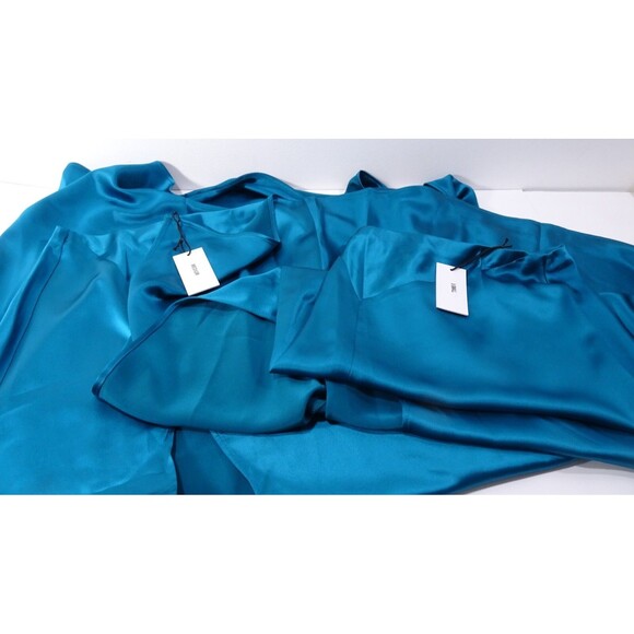 Nonchalant Label Women's Kennedy High Slit Satin Maxi long Skirt XS Ret 472 Teal - Picture 6 of 10